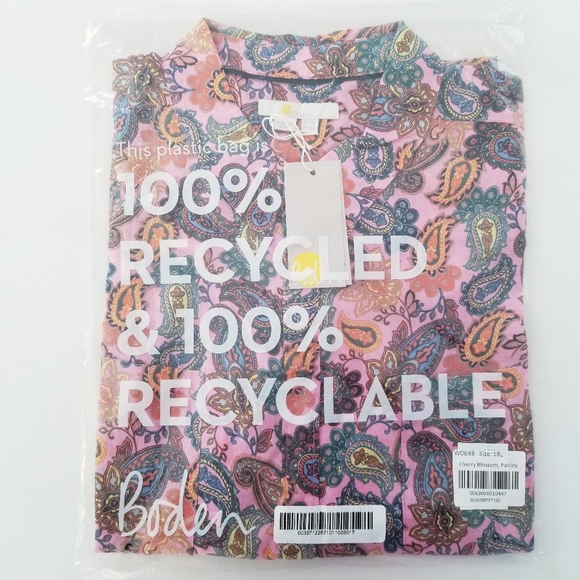 Boden Shirt  Long Sleeve Multicolor 100% Linen Size 14 L - Picture 12 of 12